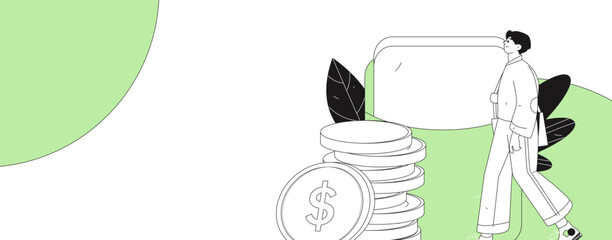 Holiday shopping people doing e-commerce online shopping flat vector concept operation hand drawn illustration
