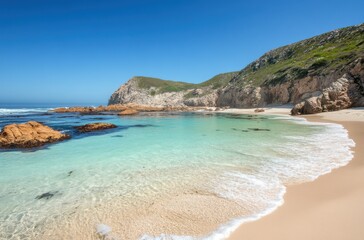Fototapeta premium A peaceful beach scene along the South African Wild Coast,
