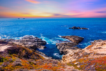 Seascape in Big Sur in California.