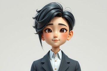 there is a cartoon character of a woman with a suit and tie