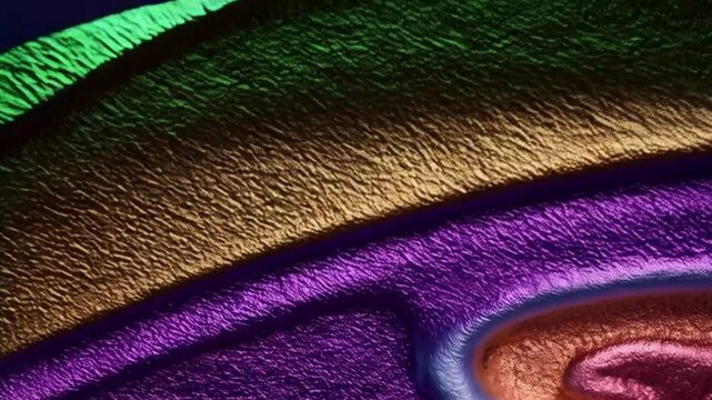Abstract Macro of Metallic Purple and Copper Leaf Texture with Pink Gems
