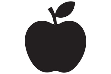 Apple icon symbol silhouette design isolated Vector illustration
