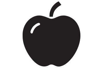 Apple icon symbol silhouette design isolated Vector illustration
