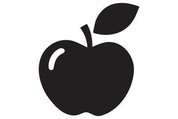 Apple icon symbol silhouette design isolated Vector illustration
