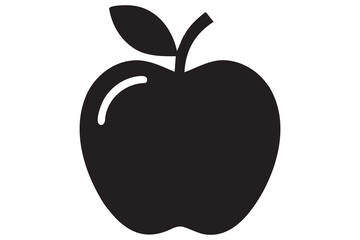 Apple icon symbol silhouette design isolated Vector illustration

