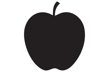 Apple icon symbol silhouette design isolated Vector illustration
