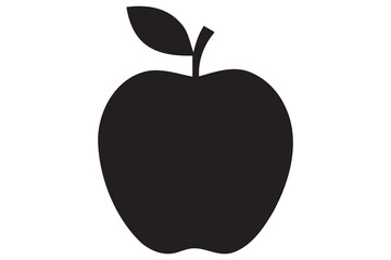 Apple icon symbol silhouette design isolated Vector illustration
