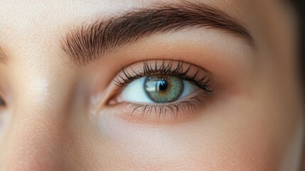 Obraz premium A close-up of an eye with freckles, showcasing natural beauty and detail.