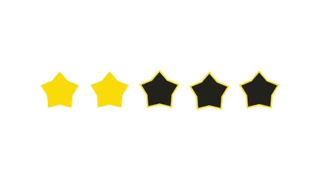 Two out of five star rating on white background