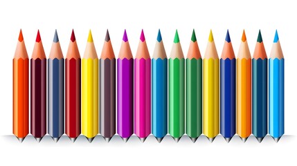 Colorful Variety of Crayons Arranged in a Vector Illustration for Art and Education Projects