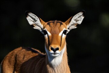 Fototapeta premium there is a close up of a deer with a very long horn
