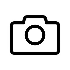 camera icon black color with outline style