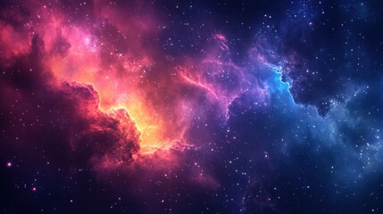Fototapeta premium A vibrant and colorful nebula in space, showcasing stars and cosmic dust.