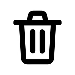 Trash icon black color with outline style