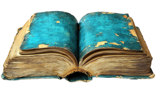 Aged Wisdom: A captivating glimpse into a bygone era, revealing the allure of time through the pages of an old book. Its worn cover and weathered pages speak volumes of untold stories.