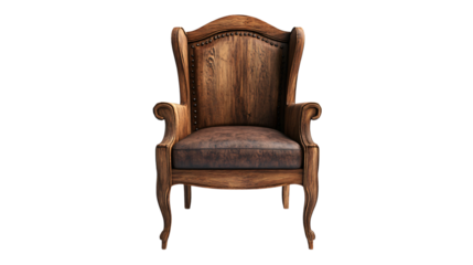 Vintage Antique Chair Isolated on White Background for Interior Design Projects
