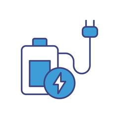 Battery Charging vector icon stock illustration