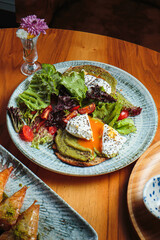Hearty and delicious breakfast with spices