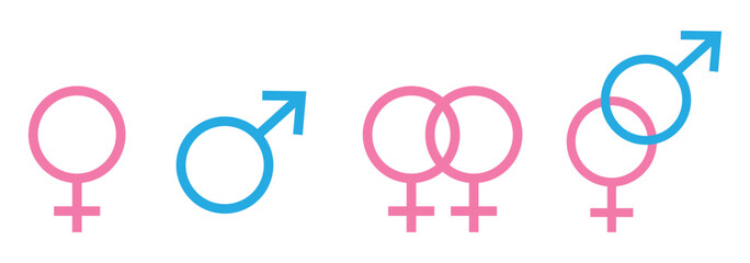 Gender icon vector design. Male and female sign of gender equality icon vector. Male and female symbol . gender sign. © Gemivector5