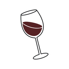 wine glass vector, red wine illustration, elegant drink clipart
