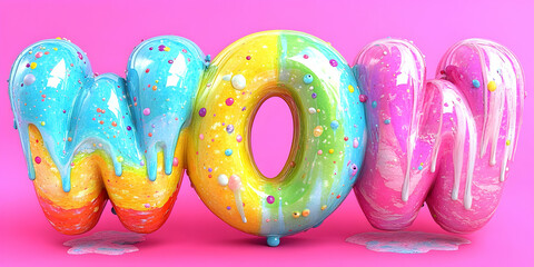 WOW 3D Candy Dripping Illustration