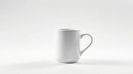 Fototapeta premium Minimalist White Ceramic Mug on Clean Background – Product Mockup