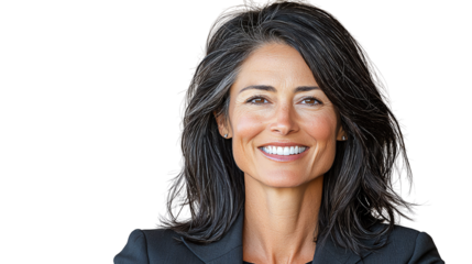 Radiant Smile: A captivating portrait of a smiling female, exuding warmth, approachability, and genuine happiness.