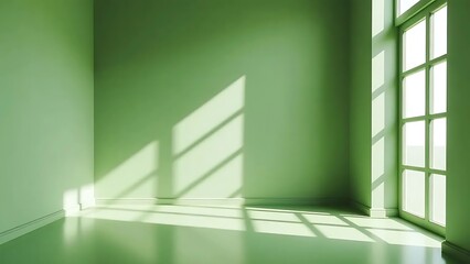 Obraz premium Sunlight Streaming into Green Room Corner