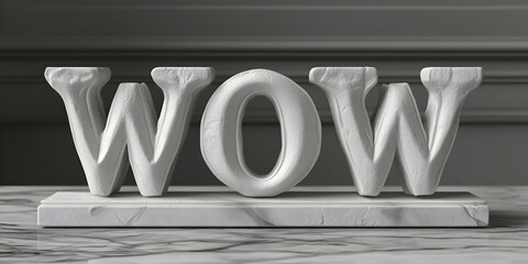 3D Render Wow Marble Sculpture