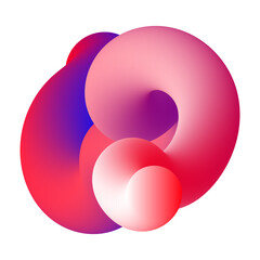 Colorful abstract swirling shape on black background