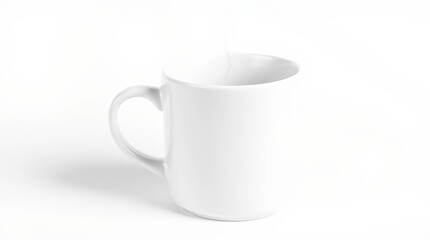 Fototapeta premium Minimalist White Ceramic Mug on Clean Background – Product Mockup