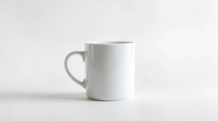 Fototapeta premium Minimalist White Ceramic Mug on Clean Background – Product Mockup