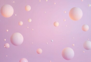 Pink and White Balloons Floating with Soft Background