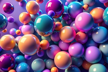 Colorful Party Balloons Floating with Vibrant Shine