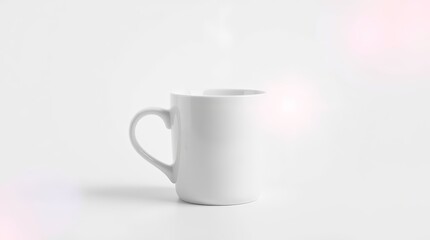 Minimalist White Ceramic Mug on Clean Background – Product Mockup
