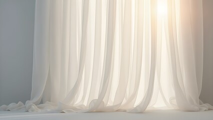 Soft White Sheer Curtain with Sunlight