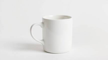 Minimalist White Ceramic Mug on Clean Background &ndash; Product Mockup