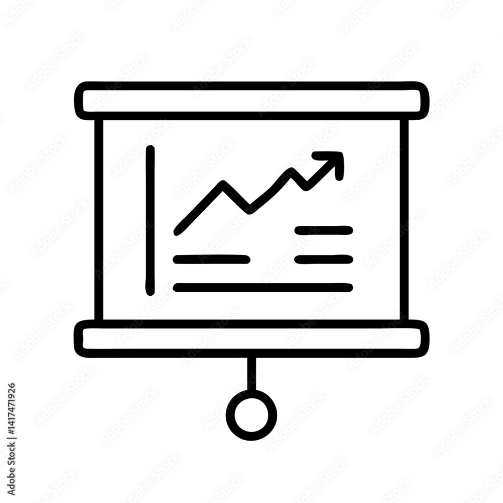 Poster presentation chart with upward trend line for business analysis and data visualization use