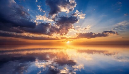 Fototapeta premium Background sky during sunset and water reflections