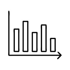Hand drawn bar graph illustration showing data analysis and business performance statistics report