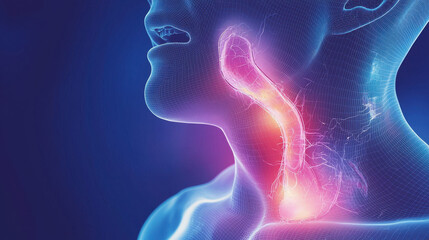 Naklejka premium digital illustration of acid reflux shows stomach acid moving up esophagus, causing discomfort. image highlights digestive process