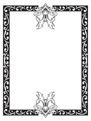 Elegant Victorian Frame Outline in Monochrome Style