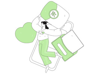 Holiday shopping people doing e-commerce online shopping flat vector concept operation hand drawn illustration
