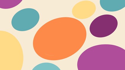 Colorful abstract pattern with overlapping ovals in vibrant hues on a creamy background, modern design
