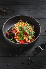 Hearty and delicious pasta with spices