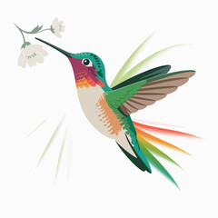 Obraz premium hummingbird and flower