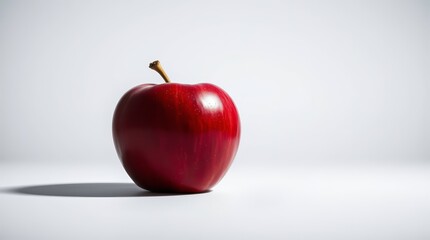 Shiny Red Apple on White Background &ndash; Healthy Fruit Isolated