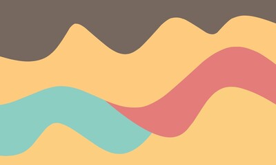 Abstract wave illustration in yellow, red, blue, forming a dynamic pattern with a modern feel