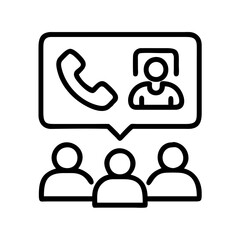 Online meeting conference call video call group call vector icon for business communication and teamwork