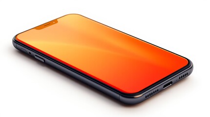 Modern Smartphone with Blank Screen on White Background – Mockup Concept